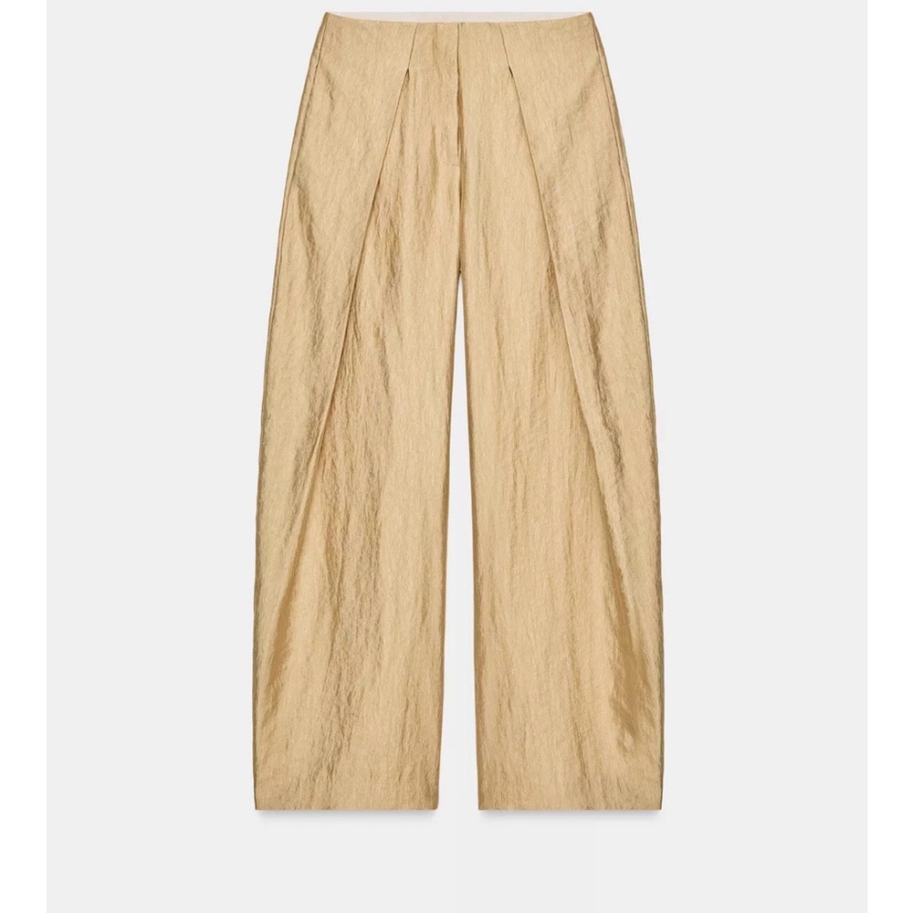 Zara metallic wide leg pleated pants ZW collection